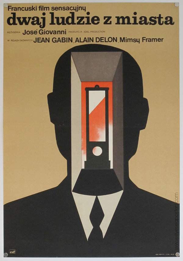 Maciej Hibner's poster for French crime drama, "Dwaj Ludzie Z Miasta " (1975), seems like it could be influenced from Rene Magritteâ #movie #design #poster