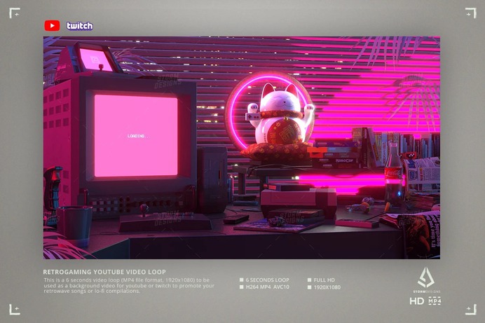 Vaporwave Retro Gaming Lofi Video for Youtube / Twitch - v.1

