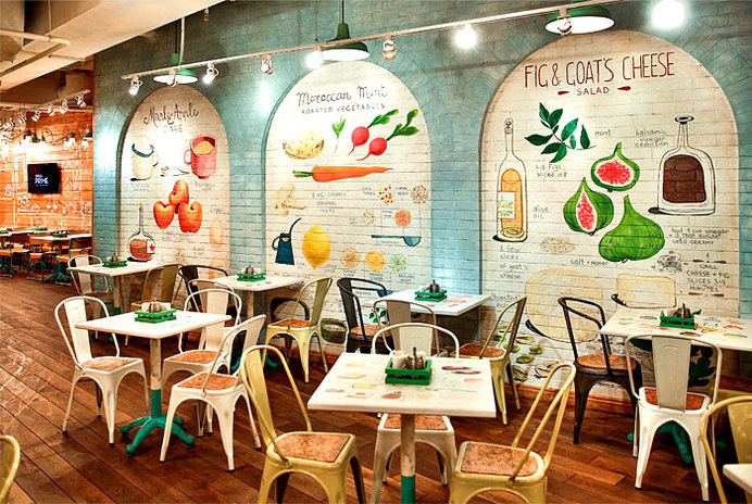 Restaurant so Luxuriantly Adorned with Graffiti wall hand painted recipes #interior #design #restaurant