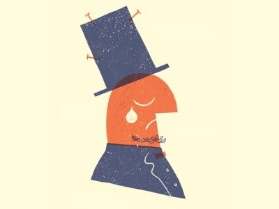 Sad Man #overprint #illustration #screenprint #texture