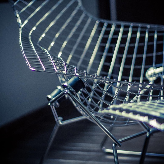 Knoll Harry Bertoia Bird Chair in our master bedroom