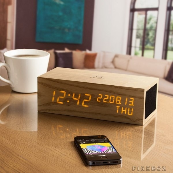 Gingko LED Music Click Clock #gadget #home #wood #clock #led