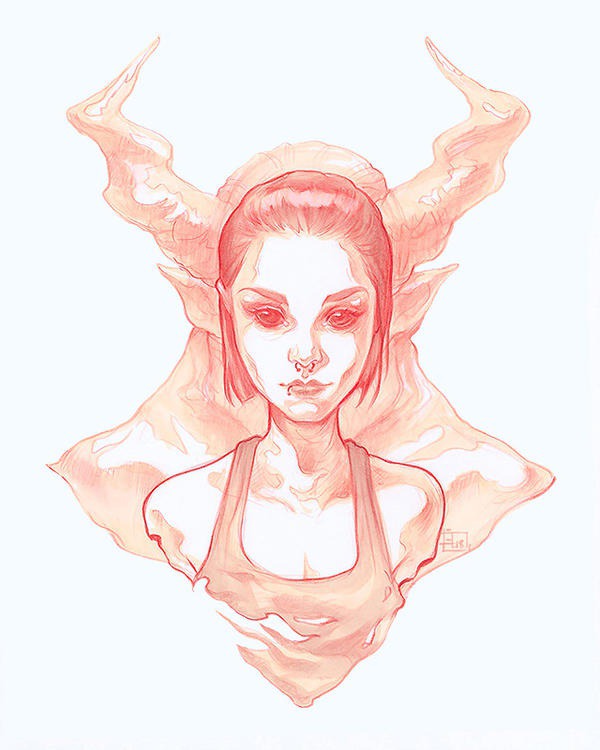 Demon Redsketch by Ashline-illus