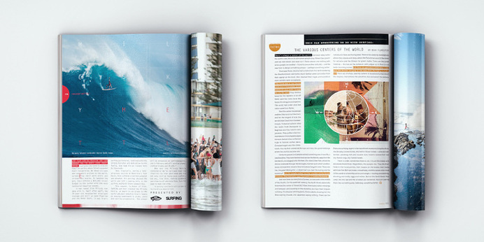 Surfing Magazine Editorial 2012 - Joy Stain #surf #surfing #print #layout #editorial #magazine #typography