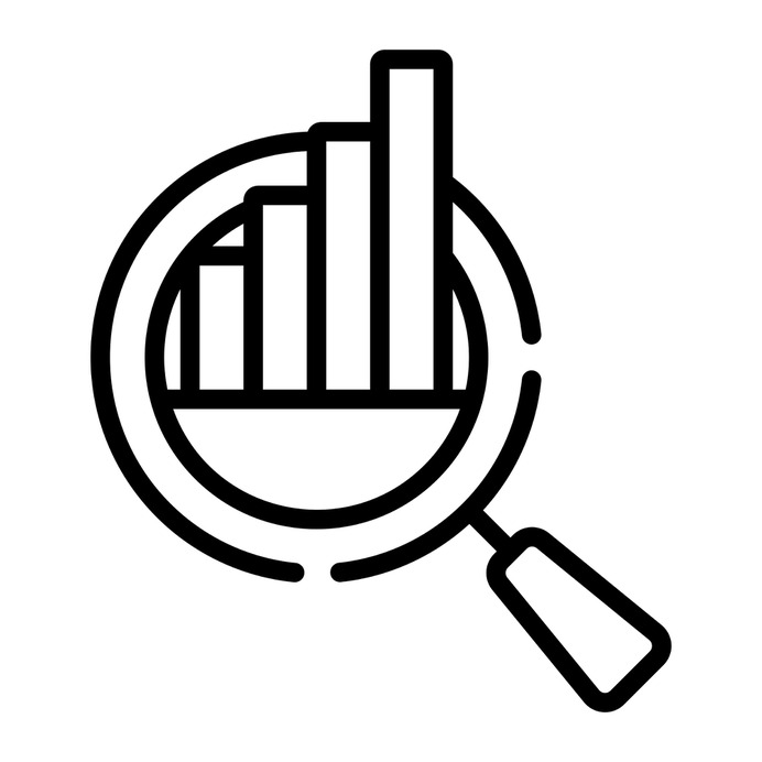 See more icon inspiration related to search, zoom, business and finance, seo and web, Tools and utensils, loupe, bar chart, detective, magnifying glass and marketing on Flaticon.