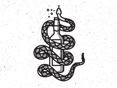 Illustrations idea #398: Apollyon #snake #illustration #bottle