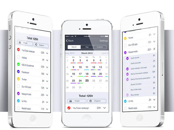 Calendar App UI PSD