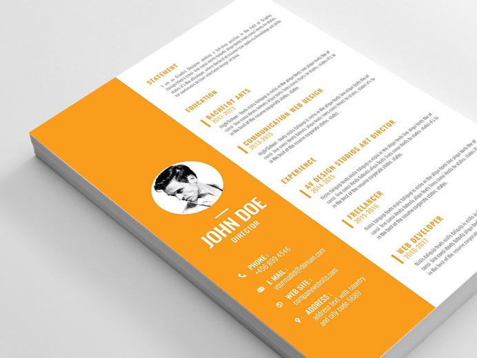 Free Editable Vector CV Template with Cover Letter