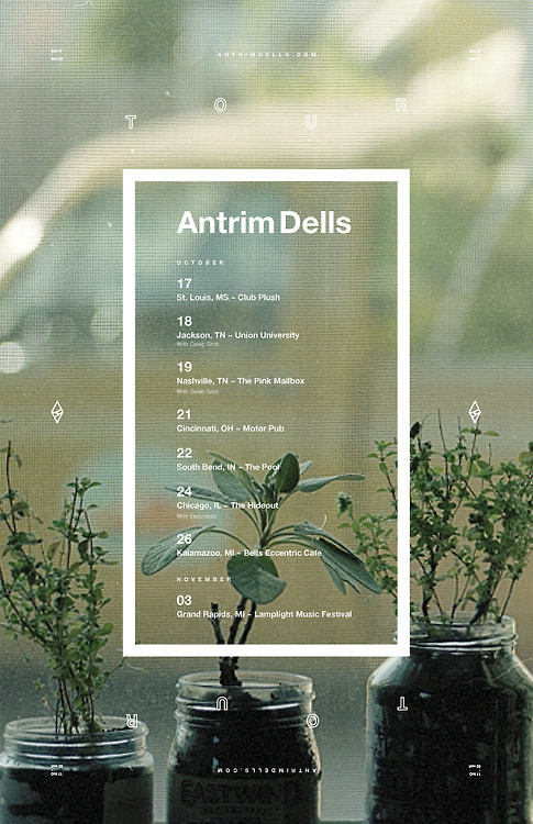 Antrim Dells #music #helvetica #tour #poster