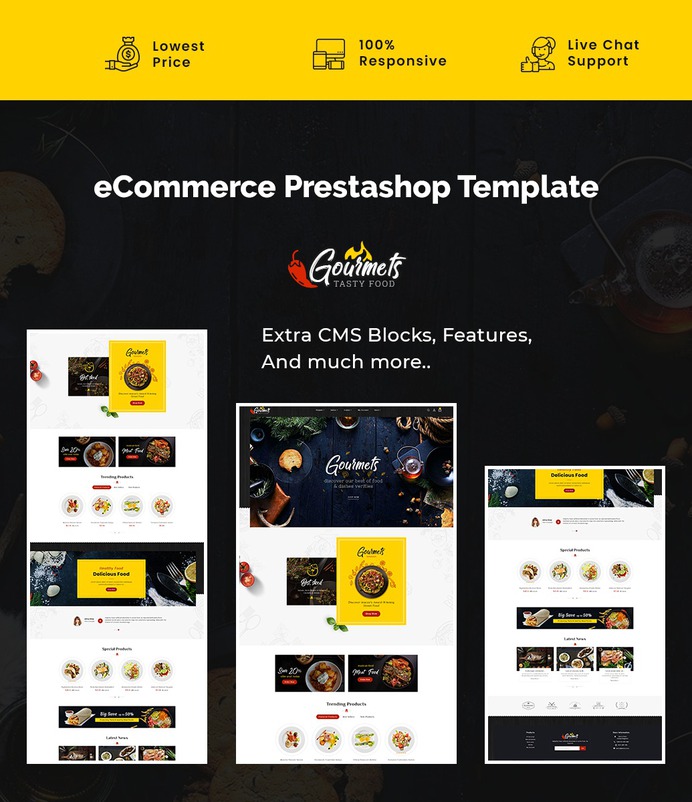 #Gourmets - #Tasty #Food & #Dishes - #Prestashop #Responsive #Theme #eCommerce #Website #Design #Template