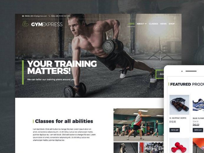 Gym Express : Free Sport Club WordPress theme