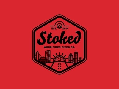 Stoked Rejected Logo Concept 2 #logo #badge #stoked #pizza