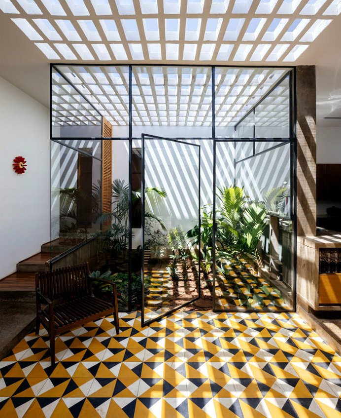 An Open Plan Brazilian House Shows Beautiful Tiles Cladding - InteriorZine #architecture #house #home #decor #interior