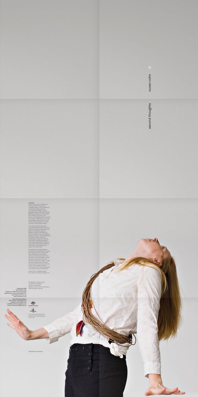 Poster/catalogue for Second Thoughts exhibition. Artist, Susan Cohn