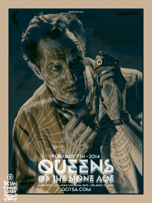 QUEENS OF THE STONE AGE 5 THE BRIANEWING.COM BODEGA #qotsa #poster