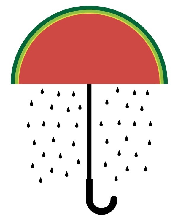 Sergi Delgado, illustration and graphic Design. Barcelona #umbrella #delgado #poem #design #graphic #simple #iconic #illustration #rain #seed #poster #sergi #watermelon