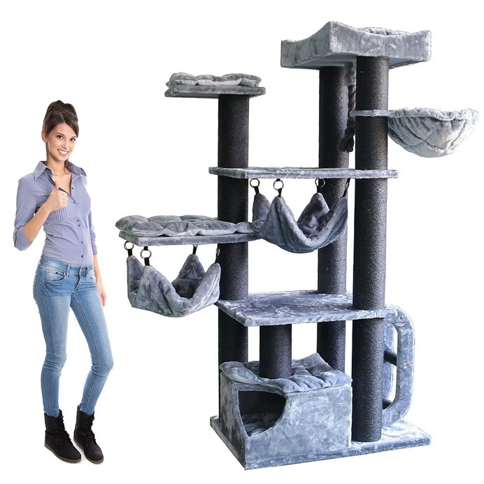 Large cat tree with two hammocks #largecats