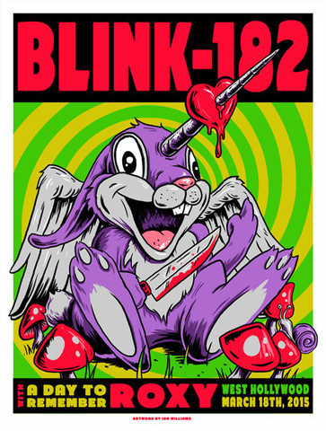 Blink-182 Gigposter #heart #bunny #unicorn #print #screen #gigposter #poster #mushrooms #blink-182