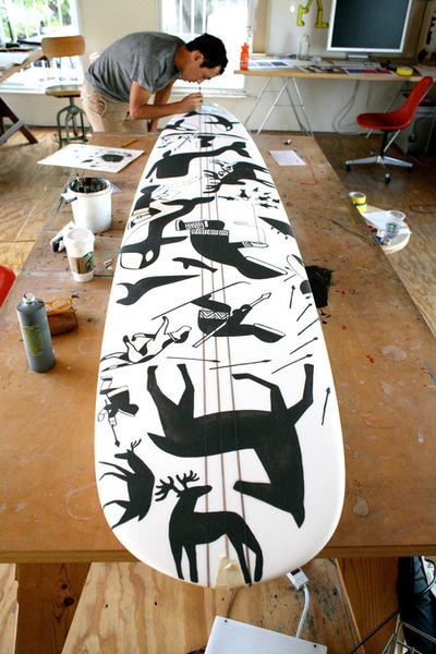It is almostÂ ridiculousÂ how good this dude is #illustration #surf #board
