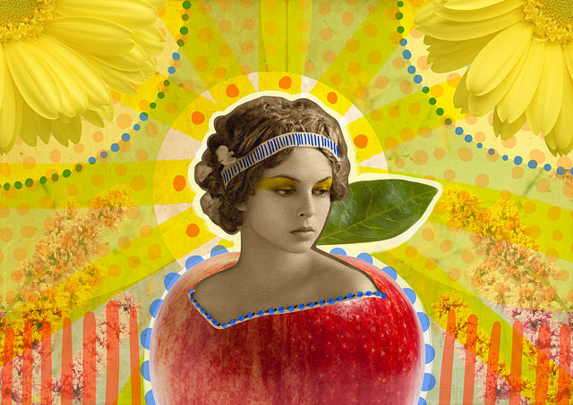 Es tu corazÃ³n | Peperina Magenta #creative #arte #amor #woman #color #digital #ilustraciã³n #vintage #ilustration #art #collage #colour #love #work