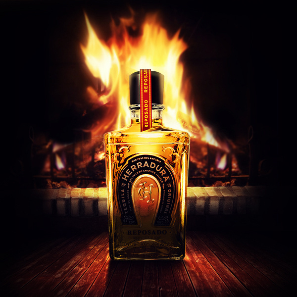 Tequila Herradura on Behance #bottle #advertising #photoshop #fire #tequila