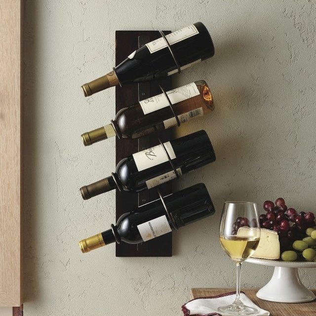 4-Bottle Wall Mount Wine Holder #tech #flow #gadget #gift #ideas #cool