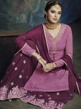 Rani Embroidered Palazzo Suit - Inddus.