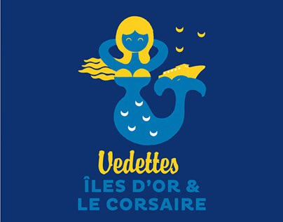 #Vedettes #Îles d'Or Le #Corsaire #Mermaid #logo #Island #isle
