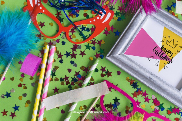 Fantastic birthday mockup design with decorative items Free Psd. See more inspiration related to Frame, Mockup, Birthday, Design, Template, Color, Celebration, Web, Website, Confetti, Carnival, Mock up, Decoration, Mask, Decorative, Celebrate, Website template, Mockups, Feathers, Entertainment, Up, Birth, Web template, Carnival mask, Realistic, Colored, Leisure, Items, Real, Mock ups, Mock, Fantastic and Ups on Freepik.