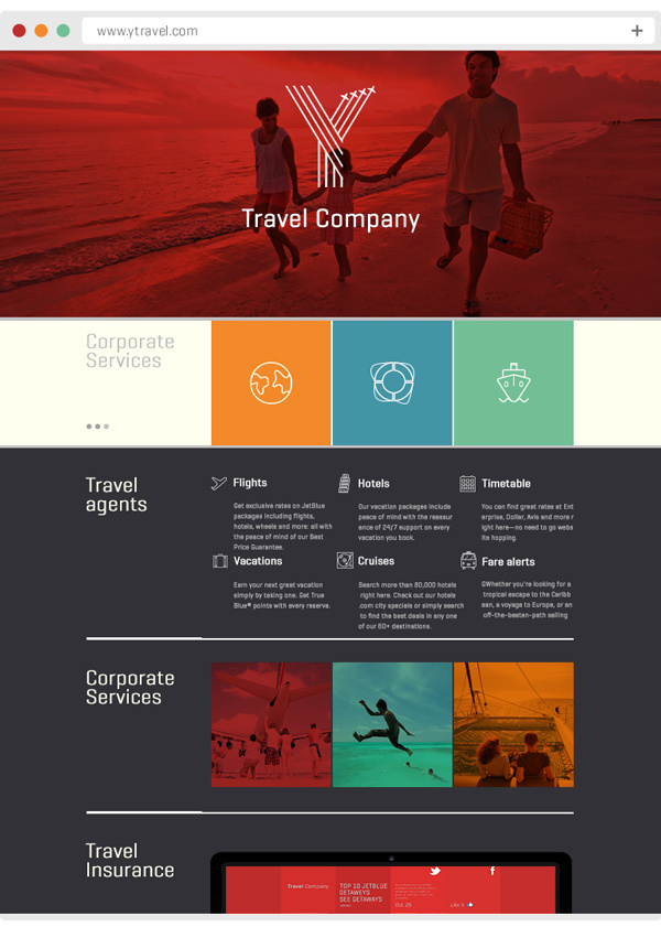 Y Travel on Behance #buissnes #modern #ipad #card #design #ui #iphone #colorful #identity #logo #web