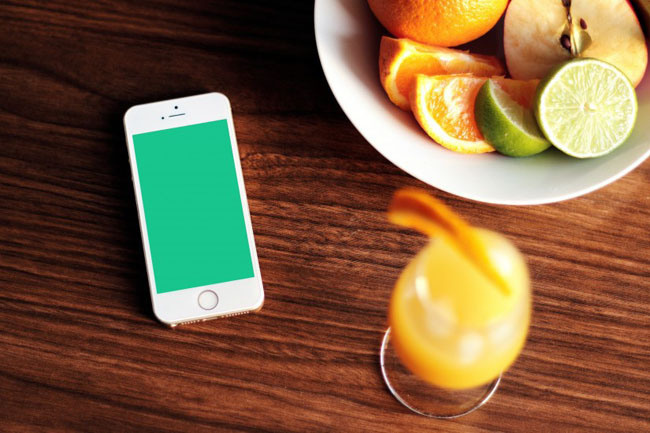 iPhone with Fruit