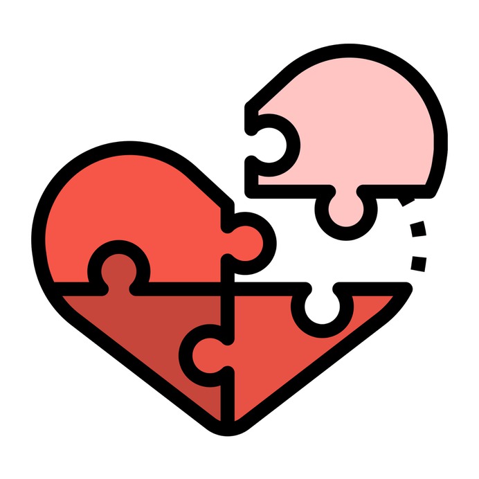 See more icon inspiration related to heart, Jigsaw, love and romance, puzzle pieces, heart shaped, creativity, gaming, puzzle and love on Flaticon.