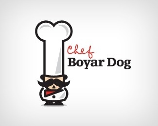 Chef Boyar Dog by Double A #bone #food #cook #hat #chef #man #dog