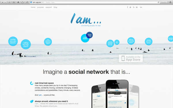 I am... Website on Behance #minimalistic #website #app #network #iam #social
