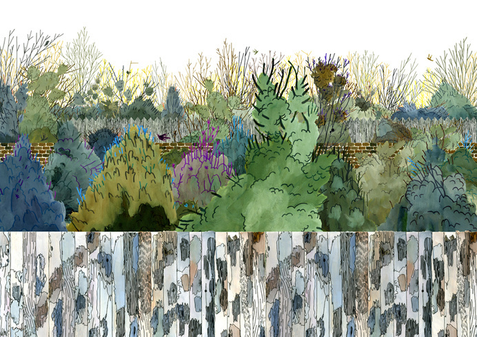 http://henrymccausland.com/2011_Overgrown.jpg #trees #wood #illustration #plants