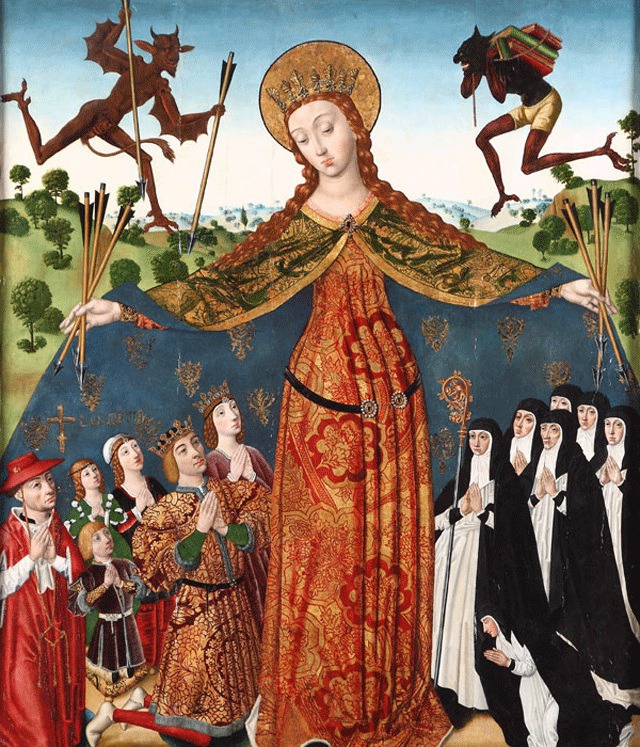 Diego de la Cruz, La Virgen de la Misericordia con los Reyes Católicos y su familia. Monasterio de las Huelgas, Burgos - Titivillus - Wikipedia