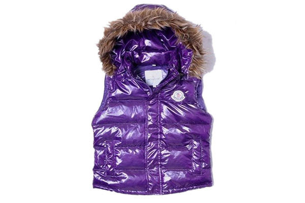 Moncler Women Down Vest Collar Fur Purple #fashion