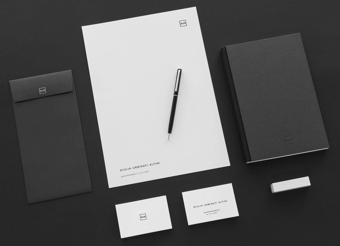 Giulia Urbinati Altini / Personal Brand Business Cards - Stationery tags: brand, personal brand, logo, social media, black and white, minim