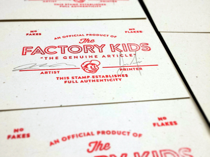 Stamp of authenticity for back of screenprinted posters. Signed by artist and screen printer. #stamp #screenprint #lockup #handmade #authenticity #type #typography