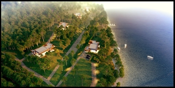 Kauno marios on the Behance Network #dizonaurai #water #house #visualisation
