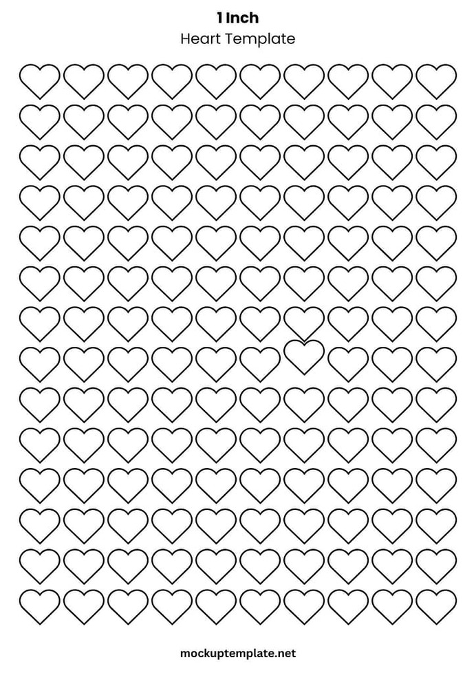 1 Inch Printable Heart Template
