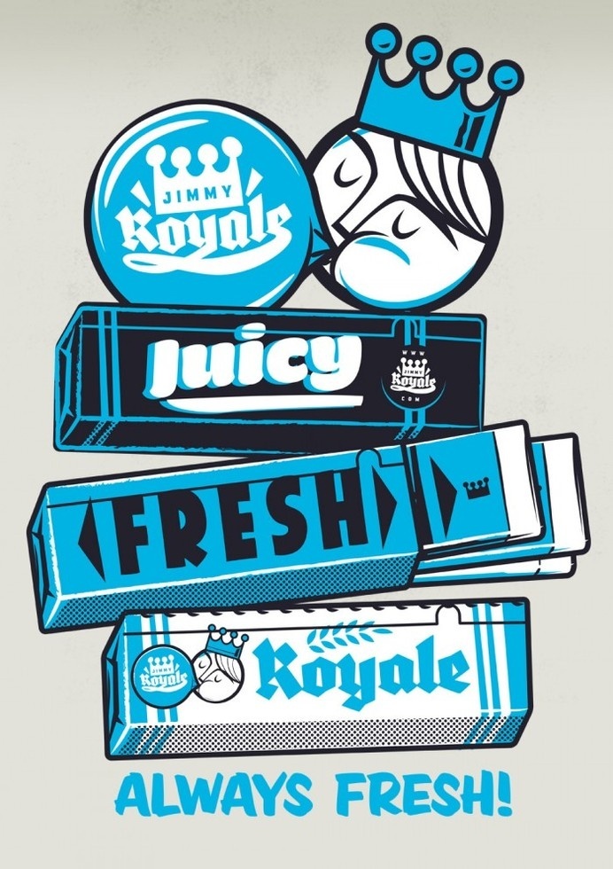 Jimmy Royale Bubble Gum #bubble #gum #retro #illustration #vintage #character