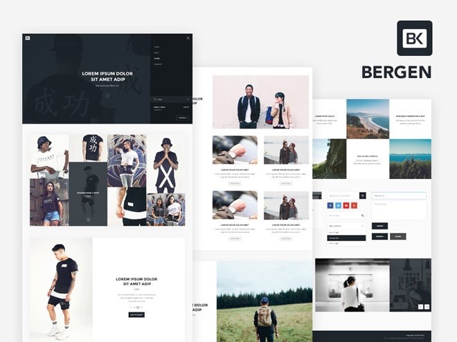 Bergen : Free UI Kit PSD