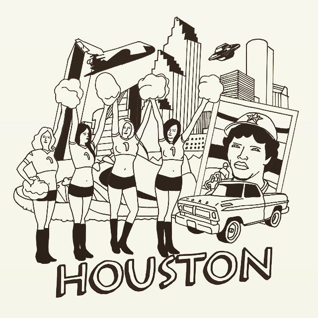 HOUSTON #illustration #drawing #nobuosuzuki #鈴木暢男 #イラスト #texas #map