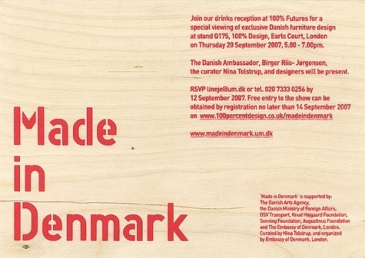 Made in Denmark | Danish Arts Council | Flickr - Photo Sharing! #invitation #screenprint #stencil #wood #type