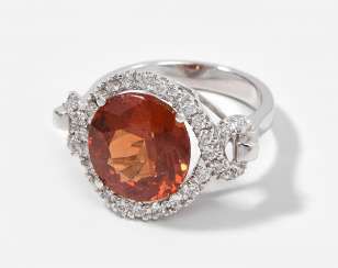 Granat-Brillant-Ring