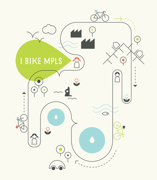 Bike MPLS #illustration #bicycle #minneapolis #monostroke #tear drop