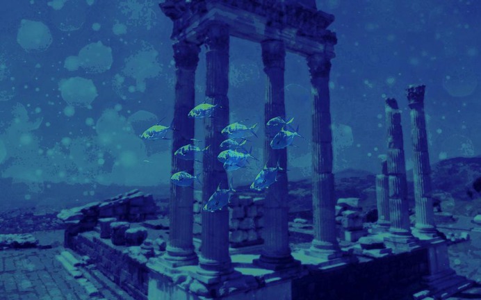 A vision of the future by jasonlee3071 on DeviantArt #deviantart #ruins #archeological #fish #ancient # #collage
