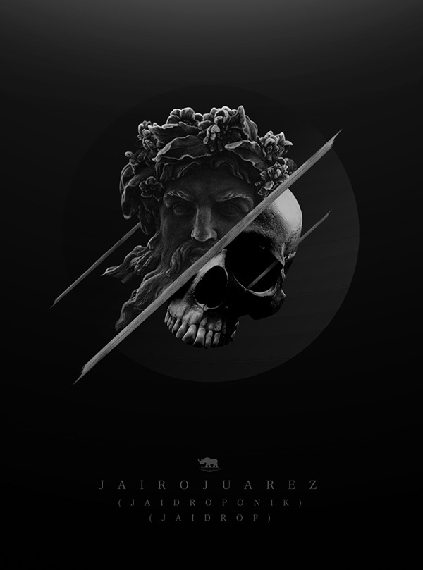 BLACKSTUFF on Behance #white #design #slice #black #statue #illustration #and #skull #dark #grey