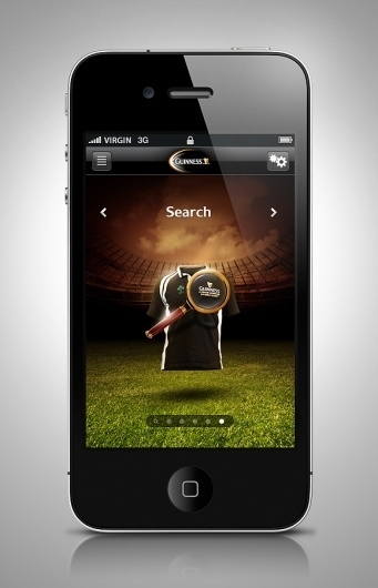 Guinness Rugby 2011 iPhone App on the Behance Network #guinness #photo #design #icons #iphone #illustration #app #manipulation